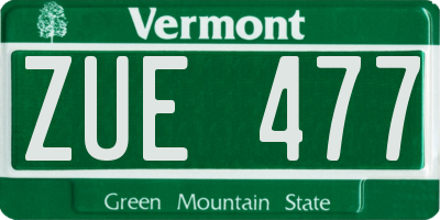 VT license plate ZUE477