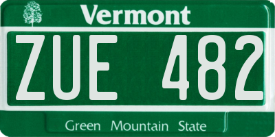 VT license plate ZUE482
