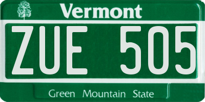 VT license plate ZUE505