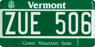 VT license plate ZUE506