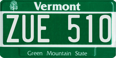 VT license plate ZUE510