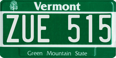 VT license plate ZUE515
