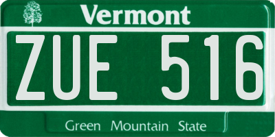 VT license plate ZUE516