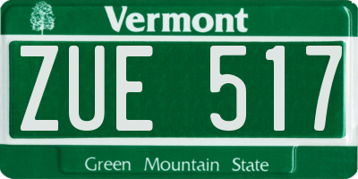 VT license plate ZUE517