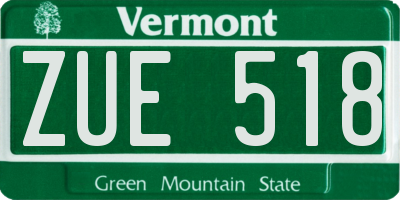 VT license plate ZUE518