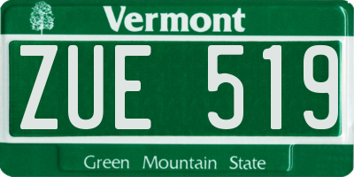 VT license plate ZUE519