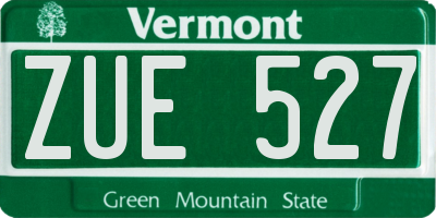 VT license plate ZUE527