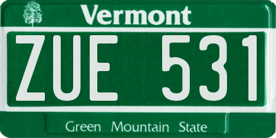 VT license plate ZUE531