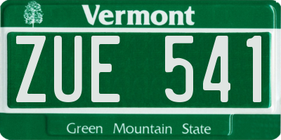 VT license plate ZUE541
