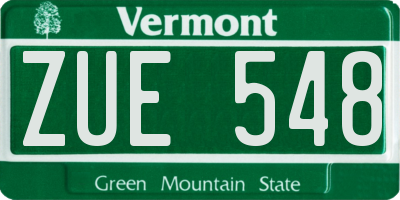 VT license plate ZUE548