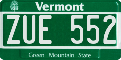 VT license plate ZUE552