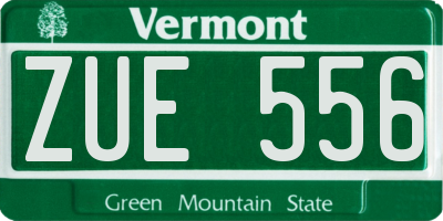 VT license plate ZUE556