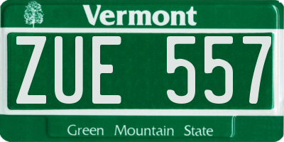 VT license plate ZUE557
