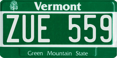 VT license plate ZUE559