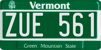 VT license plate ZUE561