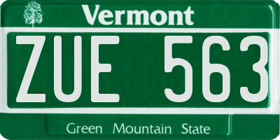VT license plate ZUE563