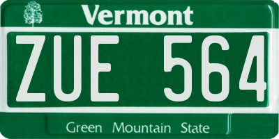 VT license plate ZUE564