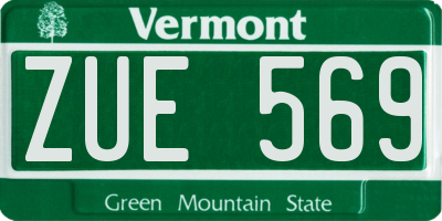 VT license plate ZUE569