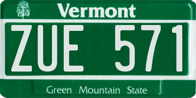 VT license plate ZUE571