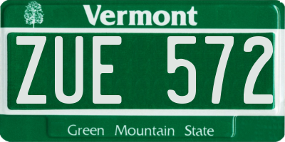 VT license plate ZUE572