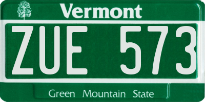 VT license plate ZUE573