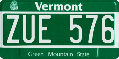 VT license plate ZUE576