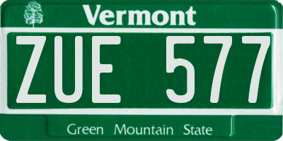 VT license plate ZUE577