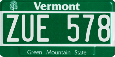 VT license plate ZUE578