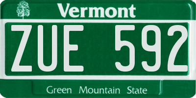 VT license plate ZUE592
