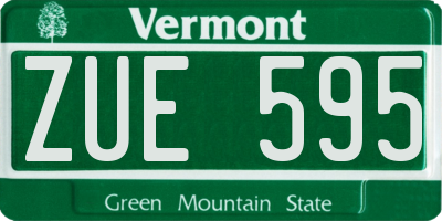VT license plate ZUE595