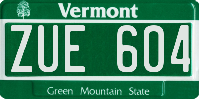 VT license plate ZUE604