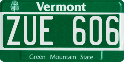 VT license plate ZUE606