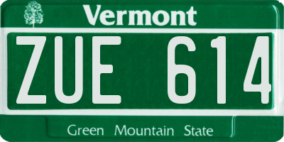 VT license plate ZUE614