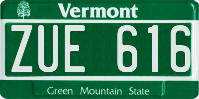 VT license plate ZUE616