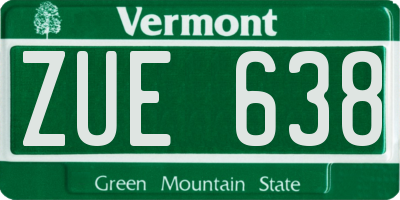 VT license plate ZUE638
