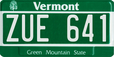 VT license plate ZUE641