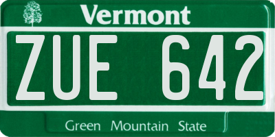 VT license plate ZUE642
