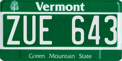 VT license plate ZUE643