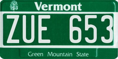 VT license plate ZUE653