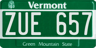 VT license plate ZUE657