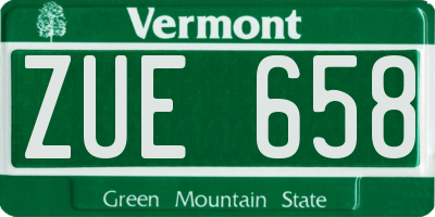 VT license plate ZUE658