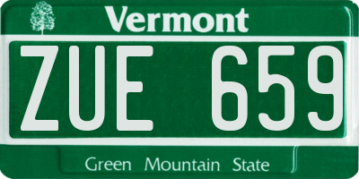 VT license plate ZUE659
