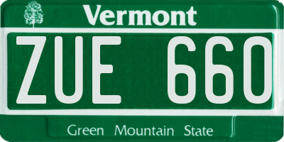 VT license plate ZUE660