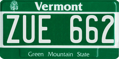 VT license plate ZUE662