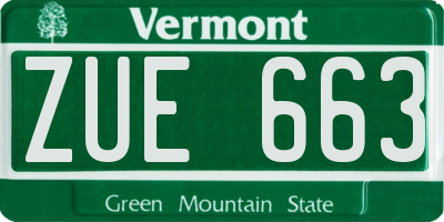 VT license plate ZUE663