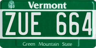 VT license plate ZUE664
