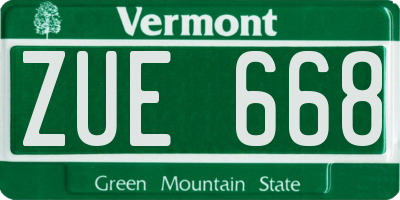 VT license plate ZUE668