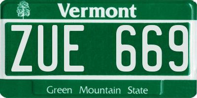VT license plate ZUE669