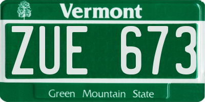 VT license plate ZUE673
