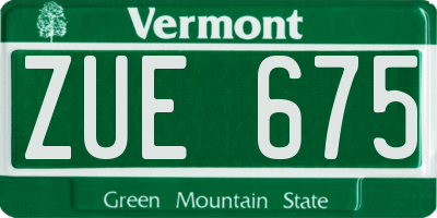 VT license plate ZUE675